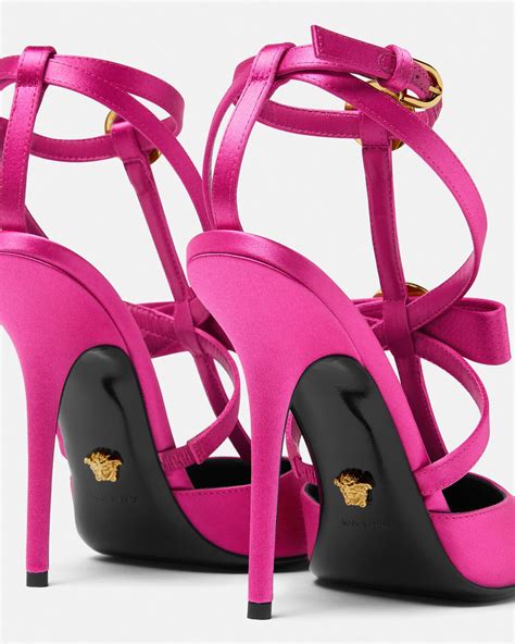 versace female peephole|Versace pink shoes.